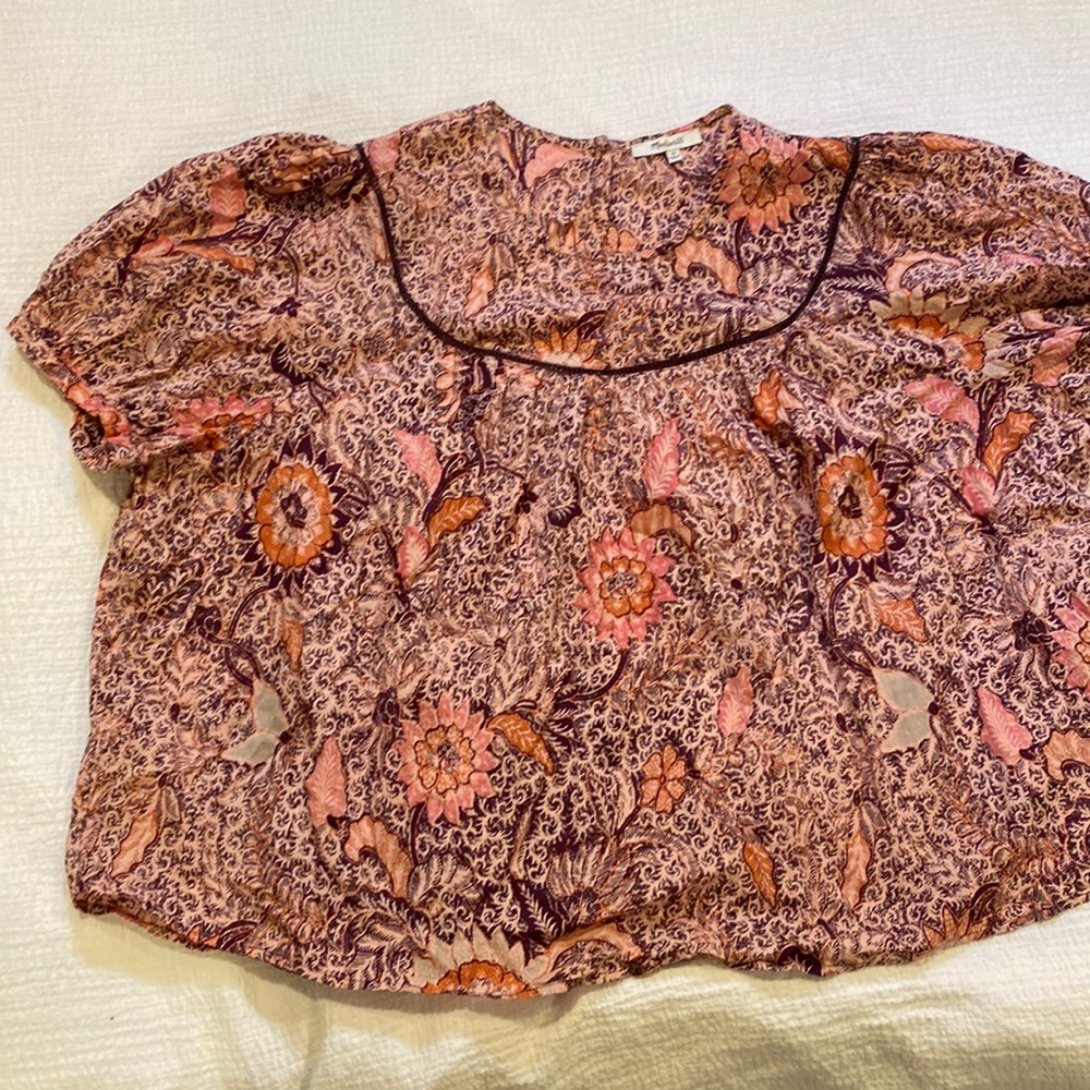 Madewell short sleeve floral top